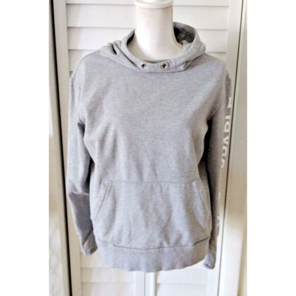 Athleta Unstoppable pullover women's hoodie sweatshirt thumb holes gray M - Picture 9 of 11